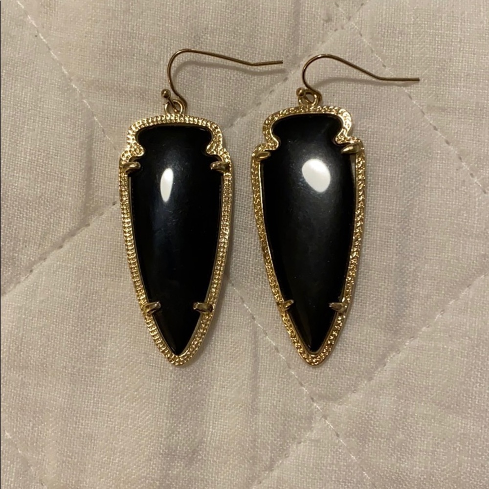 Kendra Scott Black Pointed Earrings
